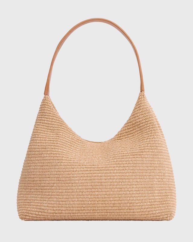 Candy Zip Raffia Shoulder Bag